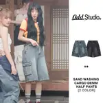 【ZZ韓國代購🇰🇷】🔥特價中🔥 ODDSTUDIO WASHING CARGO DENIM 過膝牛仔短褲 雨琦