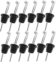 Amosfun 12pcs Wine Pourer Cork Stopper Leakproof Wine Aerators Stainless Steel Wine Bottle Stoppers for