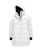 Alliston logo-patch padded coat XS White