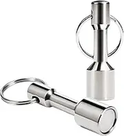 Neptniopllab 2 Pack Neodymium Magnet Keychain, Delicate and Compact, Electroplated Strong Rare Earth Magnets, Tester for Gold, Silver, Jewelry & Precious, Steel Colour