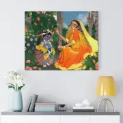 Damodara lila - canvas wall art print | Hare Krishna spiritual art gallery wrap