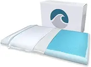 Bluewave Bedding Ultra Slim CarbonBlue Max Cool Gel Memory Foam Pillow for Stomach and Back Sleepers - Thin, Flat Design with Advanced Cooling (2.75-Inch Height, Standard Size)