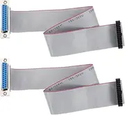 uxcell IDC Wire Flat Ribbon Cable DB25 Female to FC-26 Female Connector 2.54mm Pitch 30cm Length 2pcs
