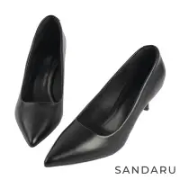 在飛比找momo購物網優惠-【SANDARU 山打努】跟鞋 俐落OL尖頭素面細跟鞋(黑)