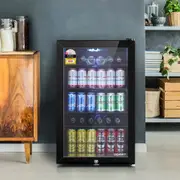 Devanti Bar Fridge Glass Door Mini Counter Top Freezer Fridges Bottle Cooler