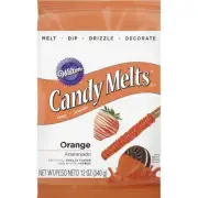 Wilton Orange Candy Melts 12 oz Sugar Candy for Cake Pops Cookies and Molding