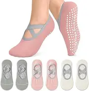 [KOLZEMV] Yoga Socks, Non-Slip Socks, Pilates Socks, Yoga Socks, Non-Slip Sports Socks for Yoga, Barre, Pilates, Dance, Barefoot, Trampoline, Home, Hospital for Men and Women
