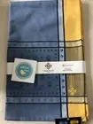 Tissus Toselli Table Runner 20 x 63 Blue Yellow Coated Fabric New France