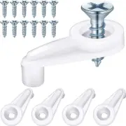 50 Pack Glass Retainer Clips Kit,Cabinet Glass Clips 4 mm with Screws (Transparent with Gold Screw) White