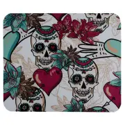 Sugar Skull and Hearts Mouse Pad Mat Computer Desk Accessory Office Decor