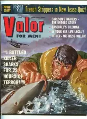 MAG: VALOR FOR MEN-JUNE-1957-SHARLK-UNCLE SAM-SOUTHERN STATES PEDIGREE-vf minus