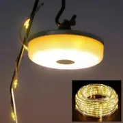Portable Camping Tent String Lights 2 in 1 USB Rechargeable Outdoor String Lights(10 M) 5 Modes String Lights for Hiking Camping
