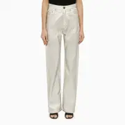 [Rotate Birger Christensen] Silver pants in organic denim 27 White