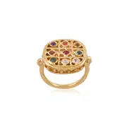 Adah Ring - Metal-Sterling Silver - Stone-Amethyst, Blue Topaz, Citrine, Emerald, Garnet, Orange Zircon, Ruby, Sapphire, White Zircon - Finish-Shiny
