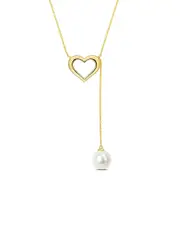 Rina Limor 10K 8-8.5mmmm Pearl Lariat Necklace