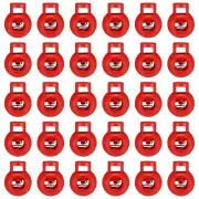 40pcs Cord Lock Single Hole Spring Toggle Stopper for Drawstring, Red