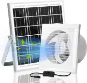 Solar Powered Exhaust Fan 10W Solar Panel + 6" Ventilation Vent Fan for outside