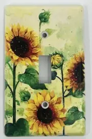 Farm Farmhouse Floral Sunflower Single Light Switch Cover