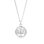 Sterling Silver Tree Of Life Pendant Round Charm Necklace 18mm18"