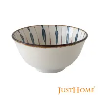 在飛比找momo購物網優惠-【Just Home】日式和風十草陶瓷6吋麵碗/多用井(條紋