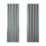 2X Blockout Curtains Blackout Window Curtain Eyelet 180x213cm Grey