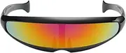 [Generic] Mirrored Sunglasses - Futuristic Narrow Cyclops Sunglasses | Futuristic Funkyy Glasses | Alien Robot Mirror Lens Glasses | Trendy Futuristic Narrow Cyclops Sun Glasses | Robot Space Mirrored Lens