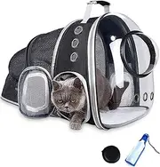 Cat Backpack Carrier, Expandable Breathable Pet Bubble Backpack for Cat Small Dog Airline Pet Travel Carrying Bag for Hiking, Travel, Camping & Outdoor Up to 13 Lbs