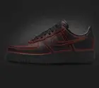 Custom Nike Air Force 1 Black Shoes 'Red Cartoon Outline' Mens Womens Kids