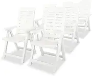Garden Chairs, Reclining Garden Chairs 6 pcs Plastic White
