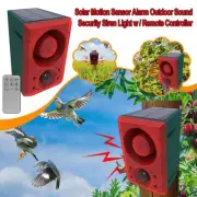 1xSolar Motion Sensor Alarm Emits Loud Dog Barking Sounds & To 130db Up P5U8