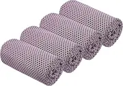 uxcell Cooling Towel 40"x12", 4 Pcs Ice Towel for Neck and Face, Soft Breathable Chilly Sweat Absorbing for Yoga Sports Camping Fitness Running Golf, Pink