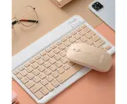 Slim Bluetooth Keyboard Mouse Portable Wireless Laptop Ipad Air Pro Tab Phone Golden