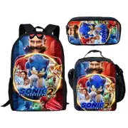 Sonic schoolbag three-piece set primary school bag anime cartoon schoolbag men's and women's backpack 26 -NMAOV