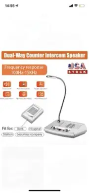 2 Way Window Counter Intercom Speaker System for Bank Office Hospit Store Clinic