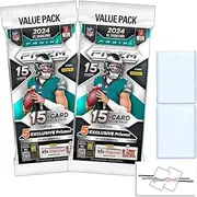 2024 Panini Prizm Football NFL Fat Packs/Cello Box Trading Cards + Toploader(s) + StreetCards Magnet! (2 Packs + 2 Toploaders)