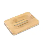 2Pcs Wooden Soap Dishes Bamboo Tray Holder Soap Rack Plate Box Container For Home Bathroom