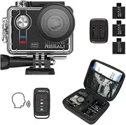 [REMALI] CapturePro 4K/60fps 20MP Waterproof Sports Action Camera Kit with Carrying Case + 3 Batteries, WiFi, 2" Touch Screen, 8X Zoom, Slow/Fast Motion, Remote/Voice Control, EIS, Distortion Correction