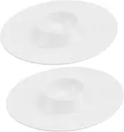 FUNNETOYU 2pcs Ceramic Egg Tray Breakfast Egg Holders White Ceramics