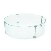 AMS Fireplace WG-23 23" x 0.25" x 8" Round Glass Firepit Flame Wind Guard Screen