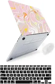 HLAAJJX for MacBook Pro 13 inch Case Retina 2015-2012 Release A1502 A1425,Slim Laptop Protective Hard Shell Matte Case & Keyboard Cover for MacBook Pro Case 13 inch,Pink Gold White
