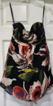 $145 NWT TED BAKER LONDON ORCHID FLORAL PRINT TOP SIZE: 0 TB / 2 US
