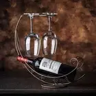 Creative Metal Wine Rack Hanging Wine Glass Holder Bar Stand Bracket Display _j