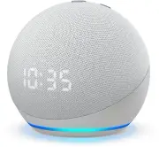All-new Echo Dot (4th Gen) | Smart speaker with clock and Alexa - Glacier White