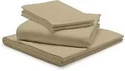 1000-TC Egyptian Cotton Sheets Split California King Size, 5-Piece Extra Long-Staple 1000-Thread-Count Pure 100% Cotton Soft Breathable Sateen Weave, Fits Mattress 19" Deep Pockets - Taupe