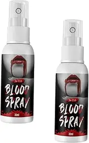 FOYTOKI 2pcs Fake Blood Spray Realistic Blood Halloween Makeup Blood Halloween Costumes Cosplay Blood Face Clothes Blood Paint Make up Red Edible Syrup Makeup Set