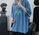 FINDSENSE X 韓國 男 加大寬鬆短袖上衣薄款個性 短袖夏季 圓領 愛心 寬鬆透氣T恤