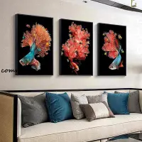 在飛比找蝦皮購物優惠-【訂製裝飾畫】 北歐畫框 畫 油畫 創意 客廳 畫框 孔雀魚