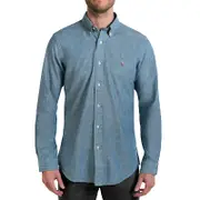 Polo Ralph Lauren Men's Custom Fit Long Sleeve Button Up Shirt Chambray (S-XXL)
