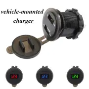 12V/24 Car Cigarette Lighter Power Outlet Adapter Socket Dual USB Port Charger