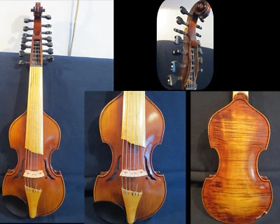 Baroque style song Master 7×7 strings 14" Viola d'Amore,one-piece back #12956